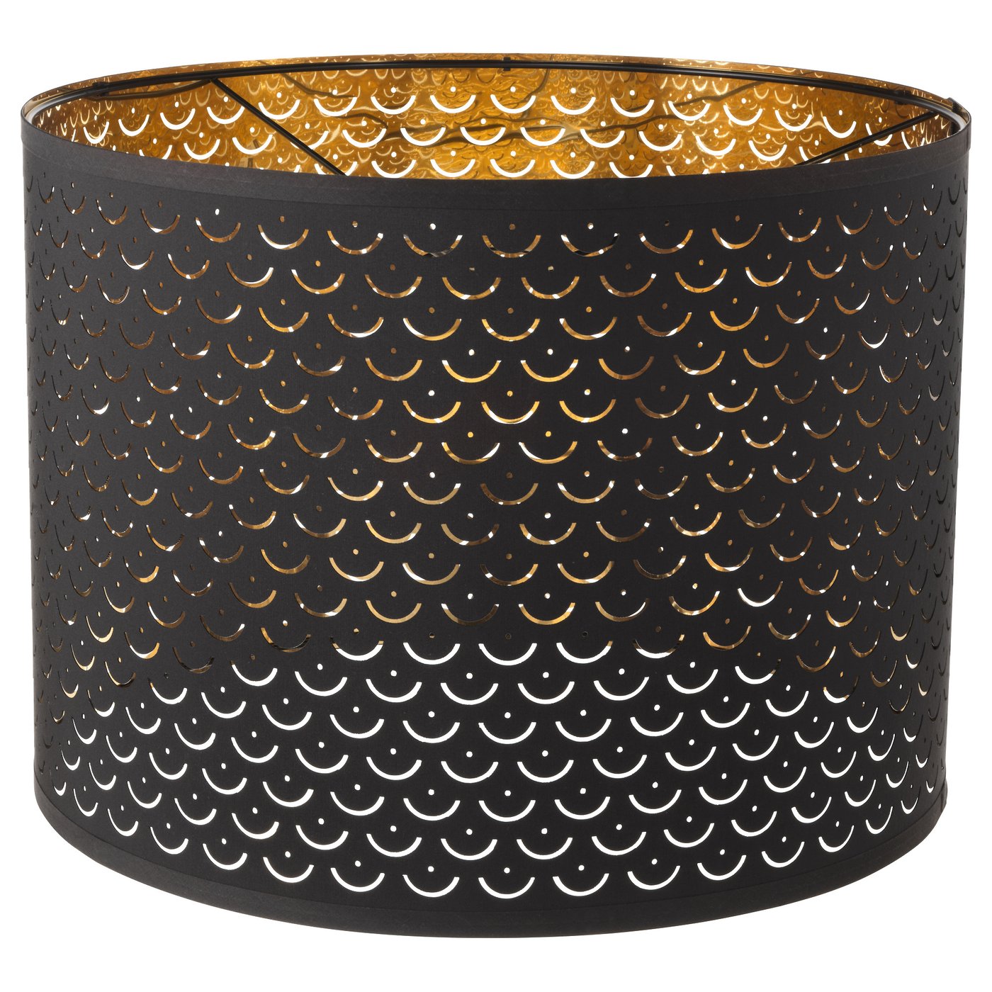 Lamp shade, black/brass-colour, 44 cm 