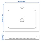 ODENSVIK Single wash-basin, 63x49x6 cm