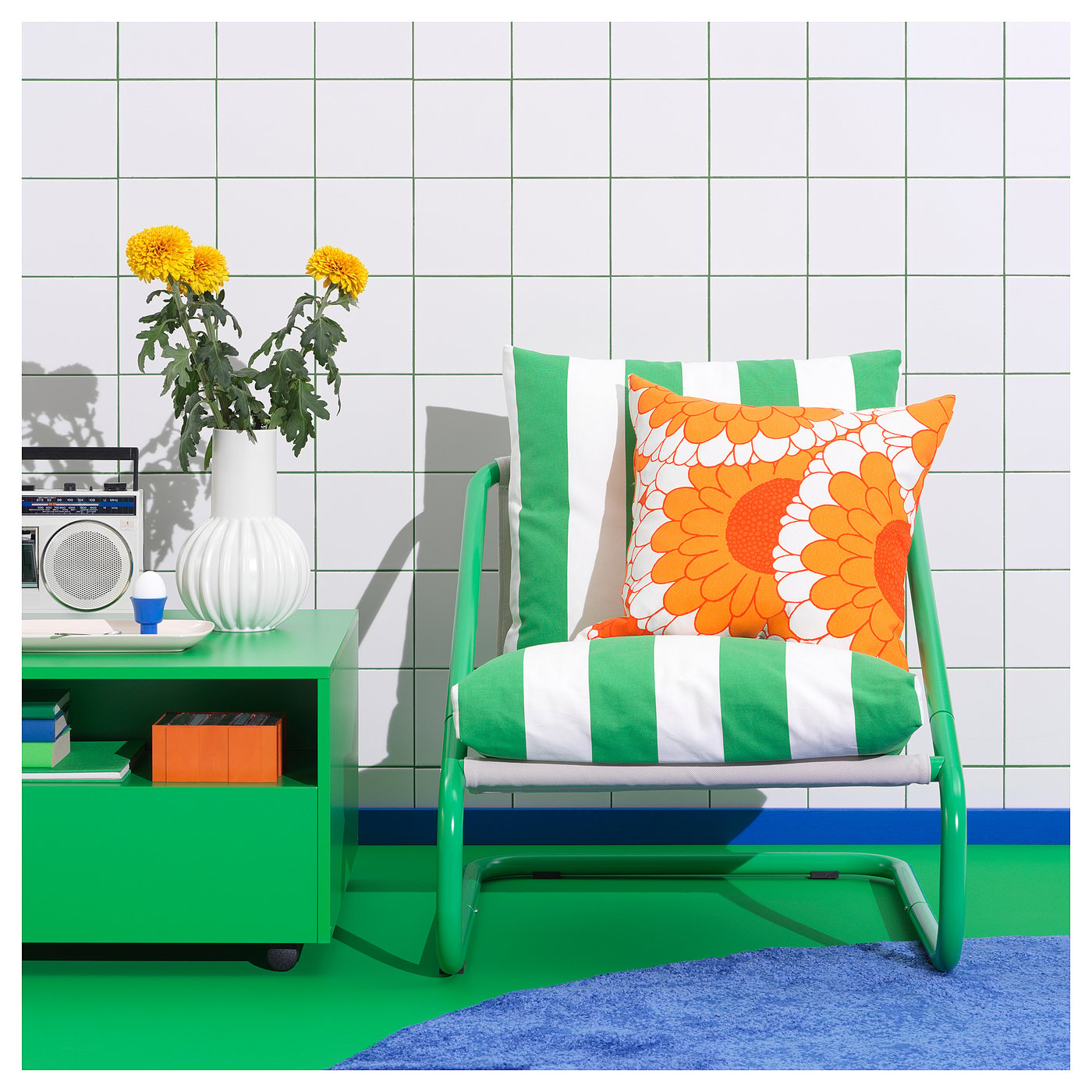 ÖNNESTAD armchair, Radbyn white/green - IKEA Malaysia