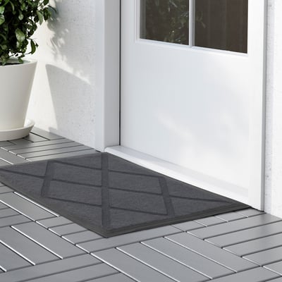 OKSBY Door mat, grey, 40x60 cm