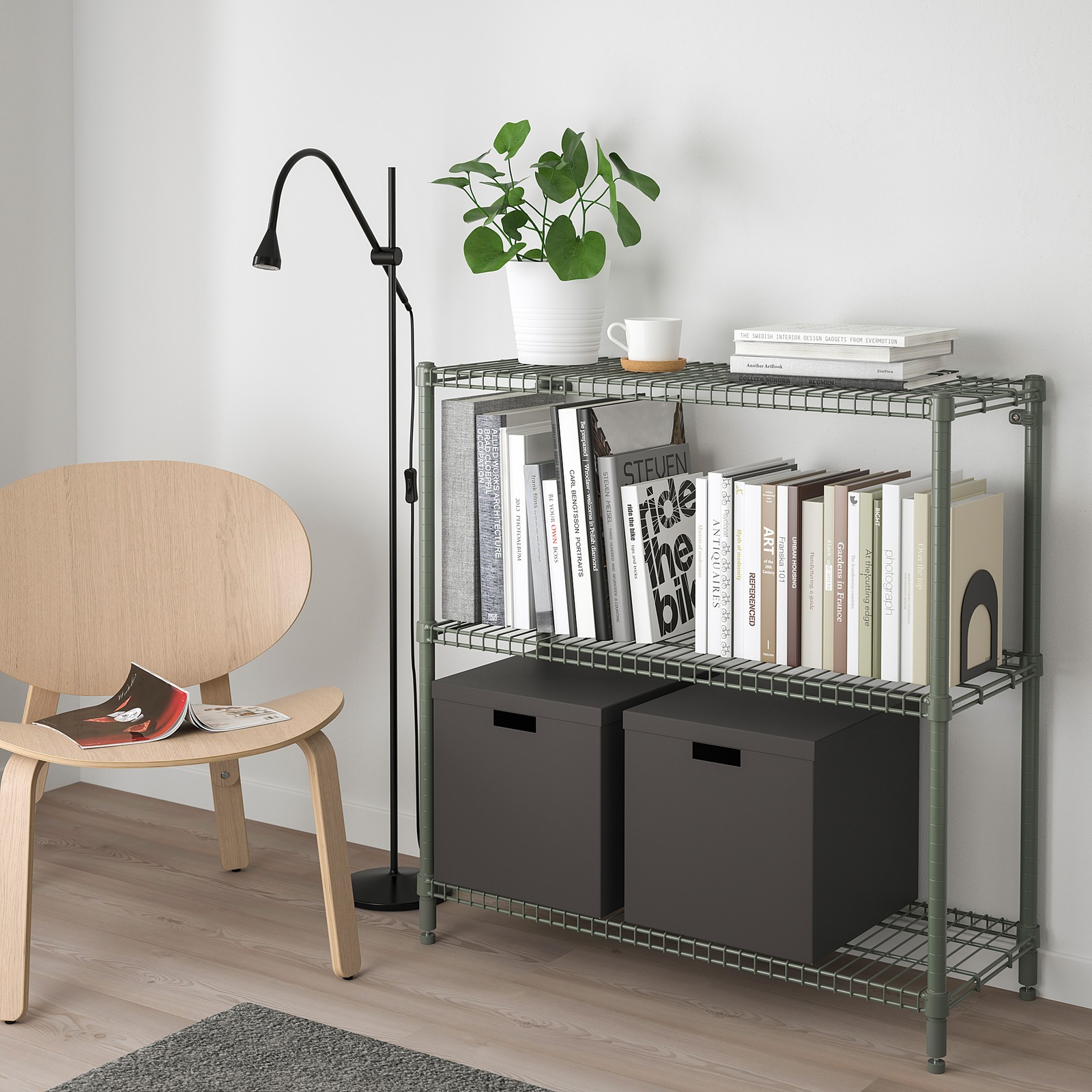 OMAR Shelving unit greygreen IKEA