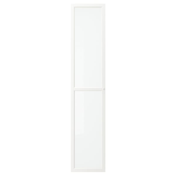 OXBERG Glass door, white, 40x192 cm