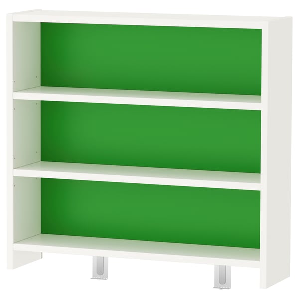 PÅHL Desk with shelf unit, white/blue, 128x58 cm