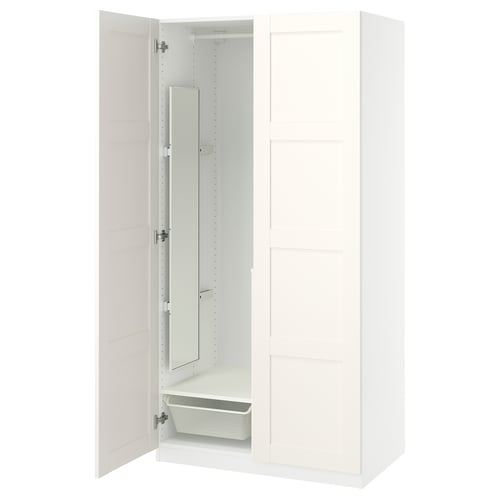 PAX / BERGSBO Wardrobe combination, white/white, 100x60x201 cm