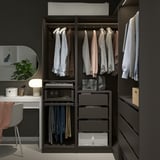 PAX Corner wardrobe, dark grey, 211/161x201 cm