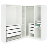 PAX Corner wardrobe, white, 211/161x201 cm