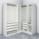 PAX Corner wardrobe, white, 211/161x236 cm