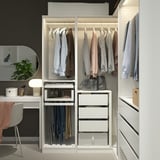 PAX Corner wardrobe, white, 211/161x201 cm