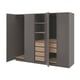 Option: PAX / FORSAND Wardrobe combination, dark grey/white stained oak effect dark grey, 250x60x201 cm
