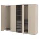 Option: PAX / FORSAND Wardrobe combination, grey-beige/dark grey grey-beige, 250x60x201 cm