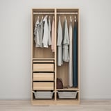 PAX / FORSAND Wardrobe combination, white stained oak effect/white stained oak effect, 100x60x201 cm