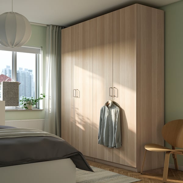 PAX / FORSAND Wardrobe combination, white stained oak effect/white stained oak effect, 200x60x236 cm