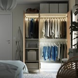 PAX / FORSAND Wardrobe combination, white/white stained oak effect, 150x60x201 cm