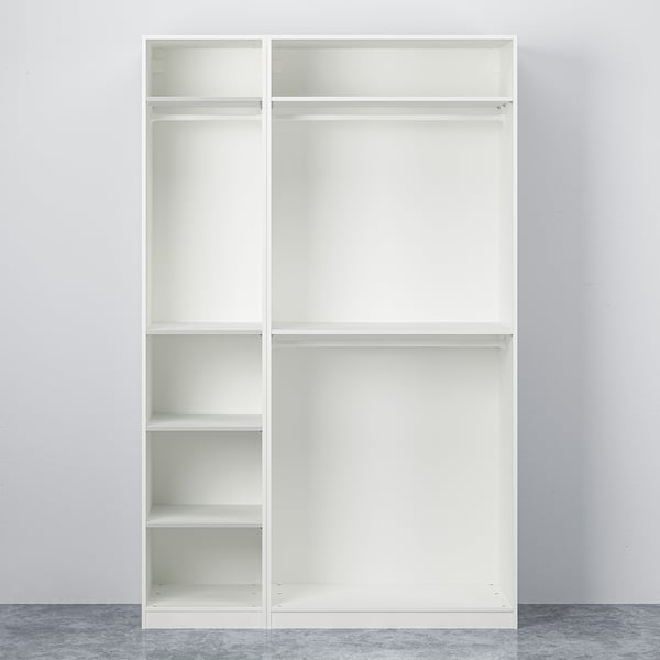 PAX / FORSAND Wardrobe combination, white/white stained oak effect, 150x60x236 cm
