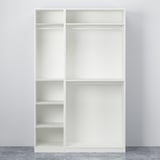 PAX / FORSAND Wardrobe combination, white/white stained oak effect, 150x60x236 cm