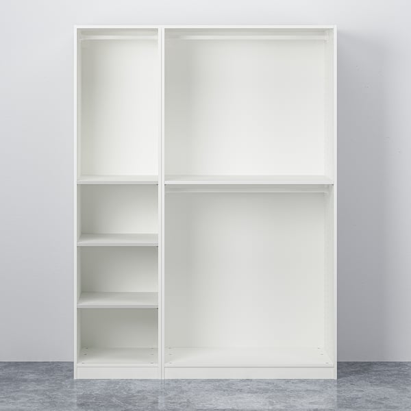 PAX / FORSAND Wardrobe combination, white/white stained oak effect, 150x60x201 cm
