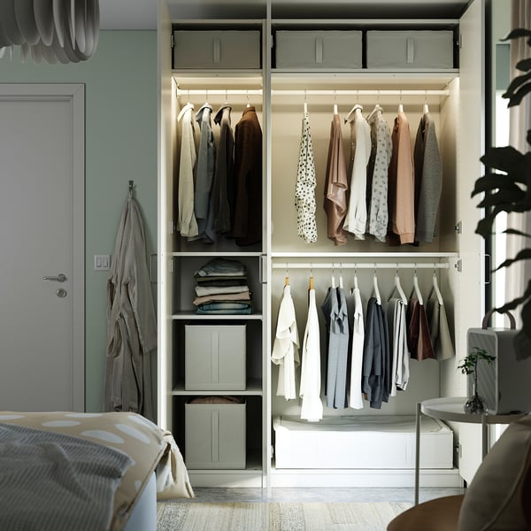 PAX / FORSAND Wardrobe combination, white/white, 150x60x236 cm