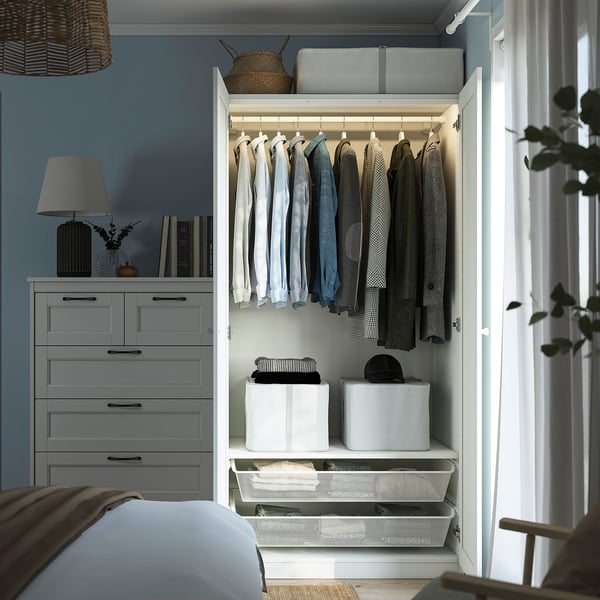 PAX / GULLABERG Wardrobe combination, white/white, 100x60x201 cm