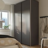PAX / HASVIK Wardrobe, dark grey/dark grey, 150x66x236 cm