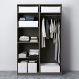 PAX / HASVIK Wardrobe, dark grey/dark grey, 150x66x236 cm