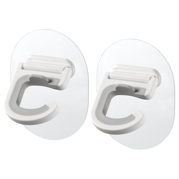 PEPPRIG Self-adhesive hanger for mop, grey/white