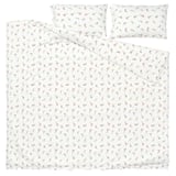 PILDVÄRGMAL Duvet cover and 2 pillowcases, white/floral pattern, 240x220/50x80 cm