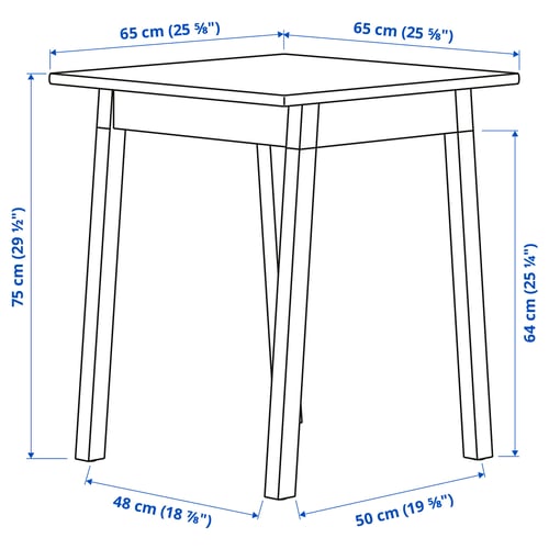 Illustration with measurements for the product: PINNTORP.