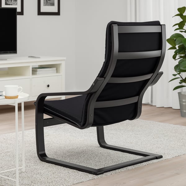 Poang Armchair Black Brown Knisa Black Ikea