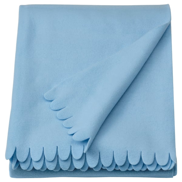 POLARVIDE Throw, light blue, 130x170 cm