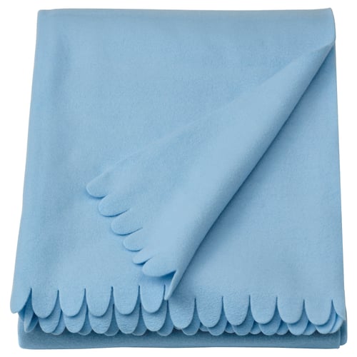 POLARVIDE Throw, light blue, 130x170 cm IKEA