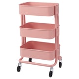 RÅSHULT Trolley, pink-red, 28x38x65 cm