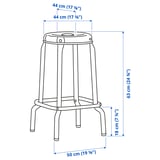 RÅSKOG Bar stool, black, 63 cm