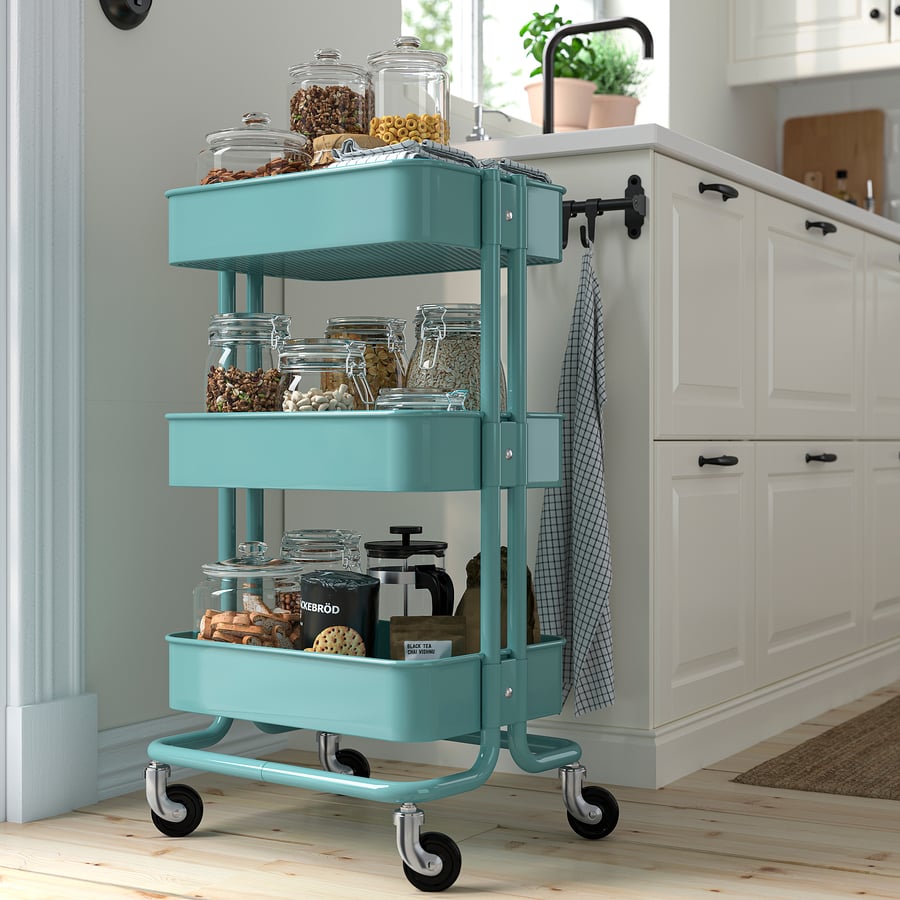 RÅSKOG Trolley, turquoise, 35x45x78 cm IKEA Malaysia