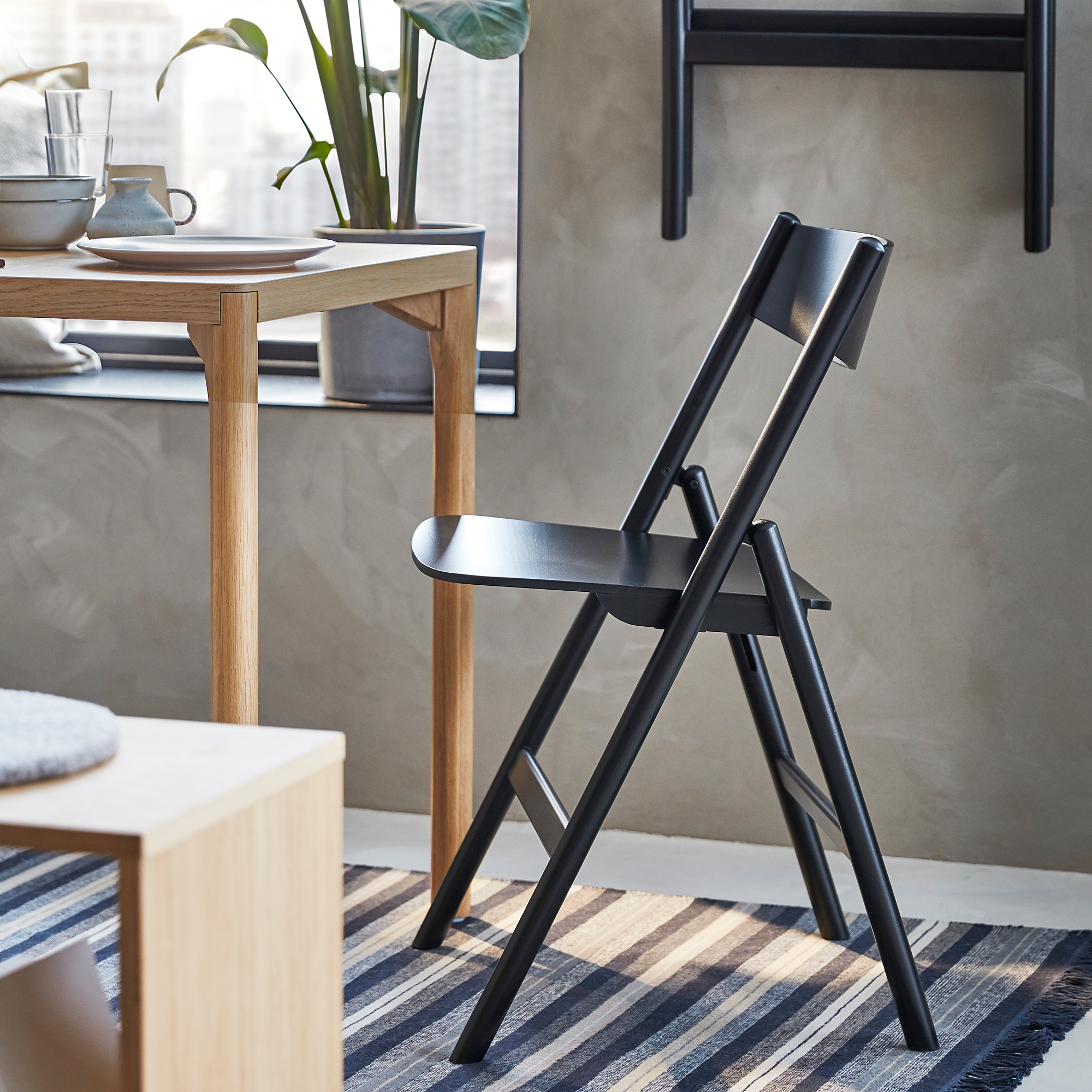 RÅVAROR Folding chair, black IKEA