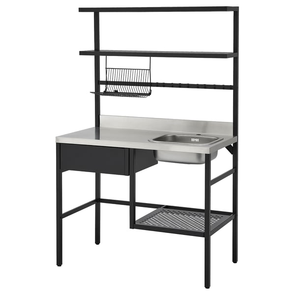Ravaror Mini Kitchen Black 112x60x178 Cm Ikea