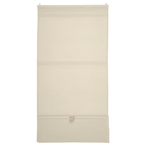 Beige RINGBLOMMA roman blind, linen-look fabric, cordless, rectangle.