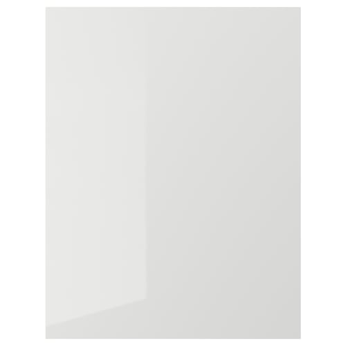 RINGHULT grey glossy kitchen door, rectangular.