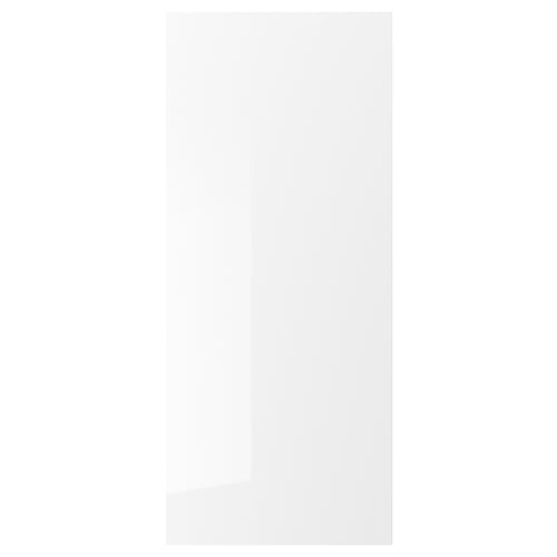 RINGHULT white glossy kitchen cabinet door, rectangular shape.