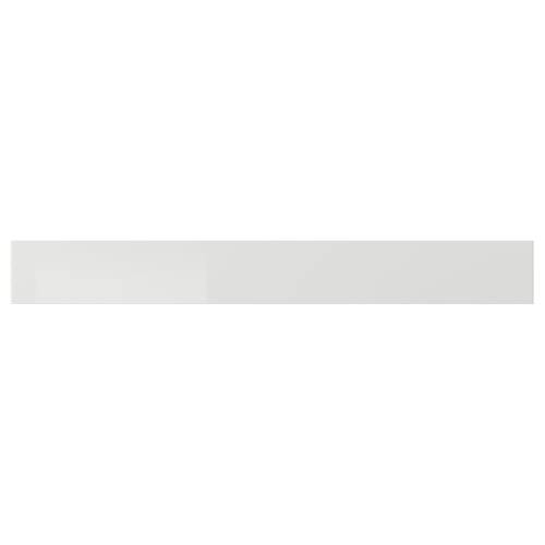Grey glossy RINGHULT kitchen drawer front, rectangular, sleek design.