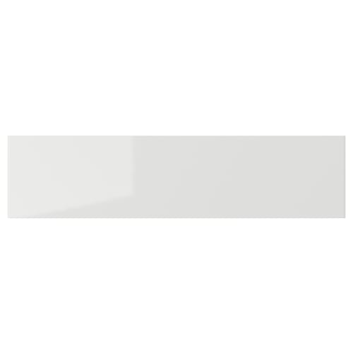RINGHULT grey glossy kitchen drawer front, rectangular.