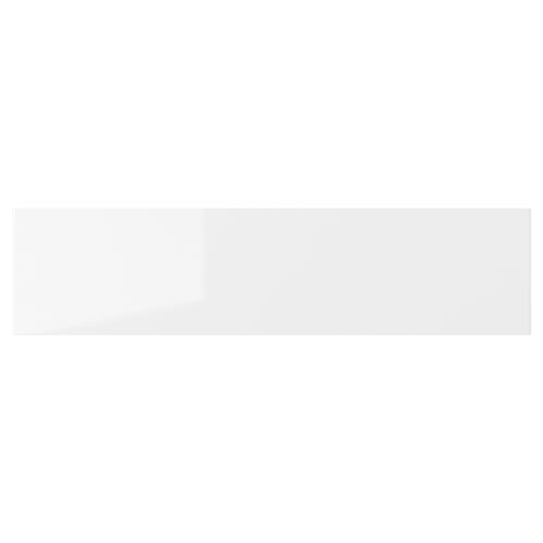 RINGHULT white glossy kitchen drawer. Sleek, modern design for clean look.
