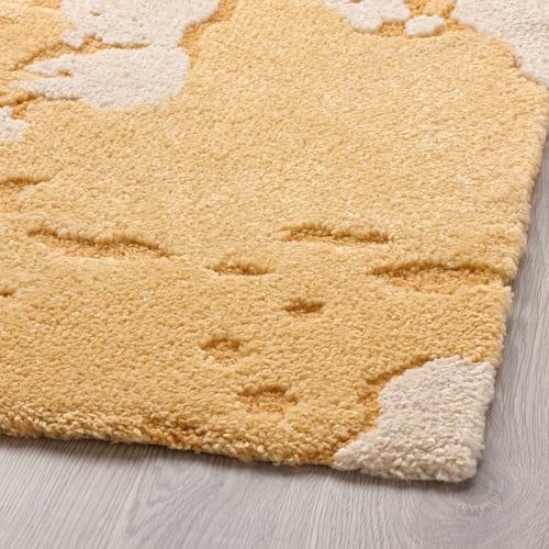 Ringlocka Rug RINGKLOCKA rug, low pile, yellow/off-white, 160x230 cm - IKEA Malaysia