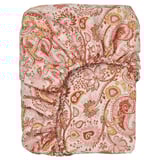 RODGERSIA Fitted sheet, pink/white, 150x200 cm