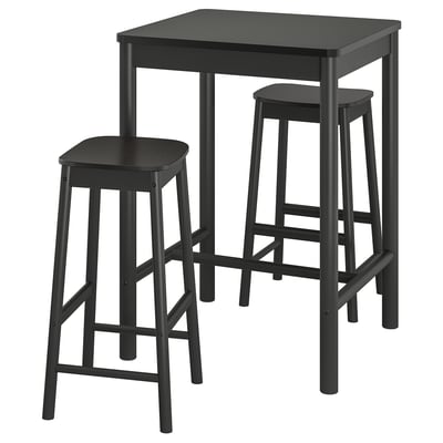 RÖNNINGE / RÖNNINGE Bar table and 2 bar stools, black/black