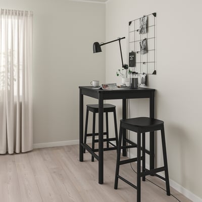 RÖNNINGE / RÖNNINGE Bar table and 2 bar stools, black/black