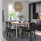 RÖNNINGE / RÖNNINGE Table and 4 chairs, birch/black, 118/173 cm