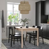 RÖNNINGE / RÖNNINGE Table and 4 chairs, birch/black, 118/173 cm