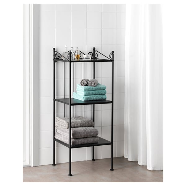 RÖNNSKÄR Shelving unit, black, 42x103 cm