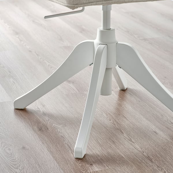 ROSENTORP Swivel chair, white/Kilanda beige