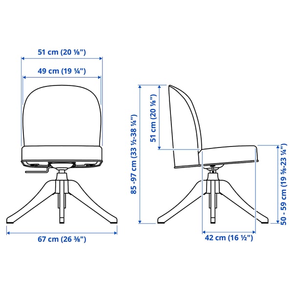 ROSENTORP Swivel chair, white/Kilanda beige
